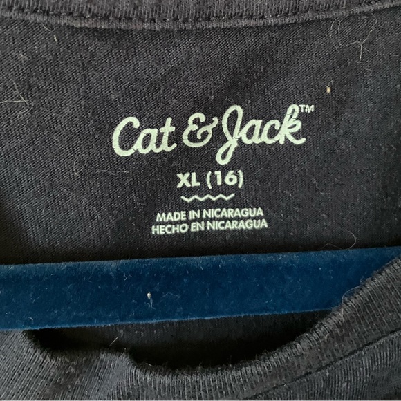 Long Sleeve Navy Blue T-Shirt with Glow in the Dark "Star Gazer" Sz 16 - Picture 3 of 5